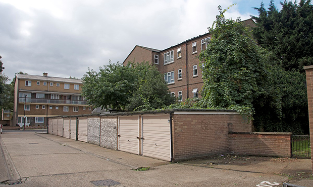 Dover Court - old garages that were demolished and replaced with new homes