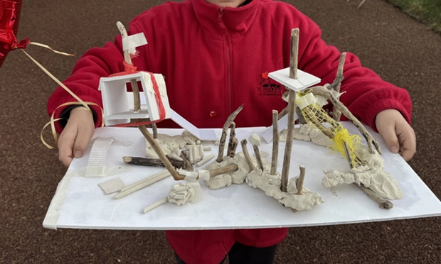 Physical mock-up of pupils designs for playground area